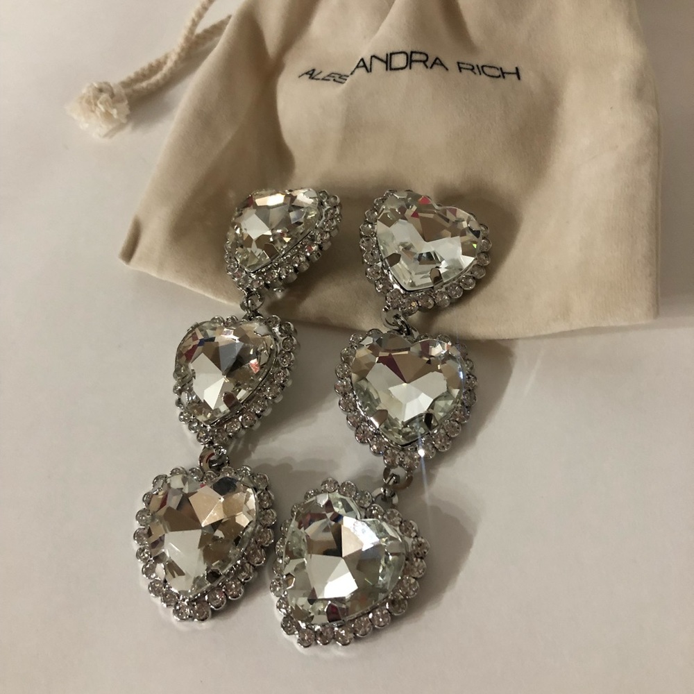 Alessandra rich hearts drop crystal earrings NEW - Picture 5 of 7